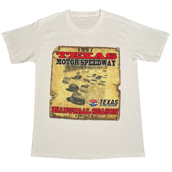 Vintage 1997 Texas Motor Speedway NASCAR Inaugural Season 90s T Shirt XL USA - Picture 1 of 7